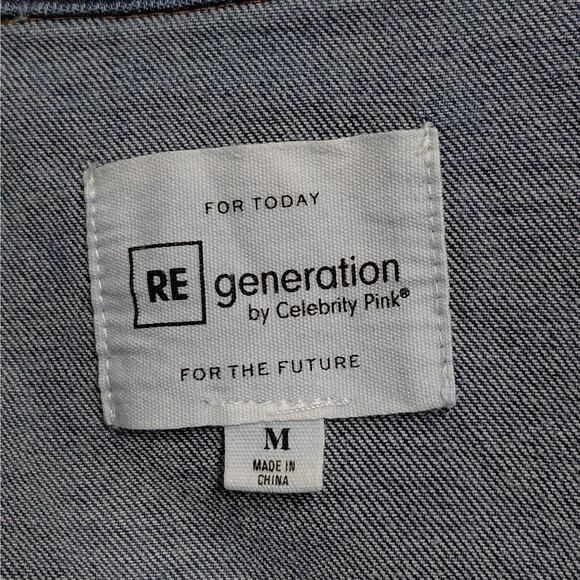 Celebrity Pink Womens Denim Dress Medium Blue Button Front Y2K Coastal Cowgirl - Picture 6 of 9